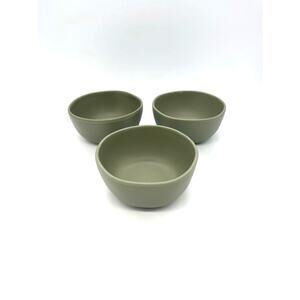 Hearth & Hand with Magnolia Stoneware Set of 3 Green Fruit / Dessert Bowls